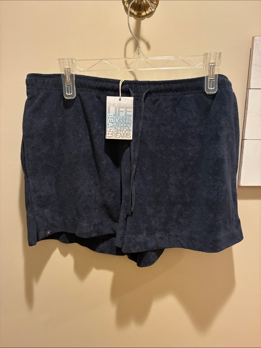 Barefoot Dreams Navy Terry Athletic Shorts NWT